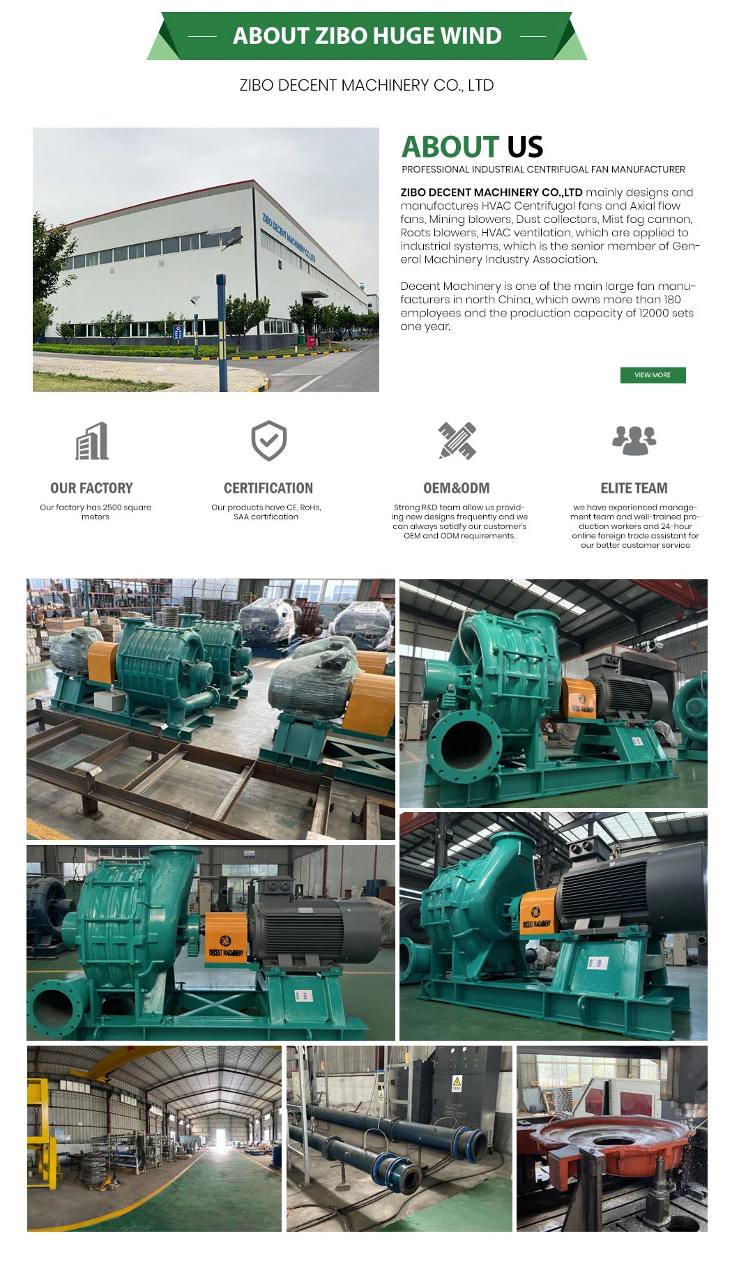 High Flow Inlet Multi-Stage Centrifugal Blower with Various Chemical Machinery